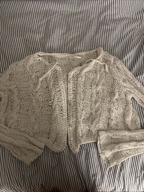 White free people knit cardigan
